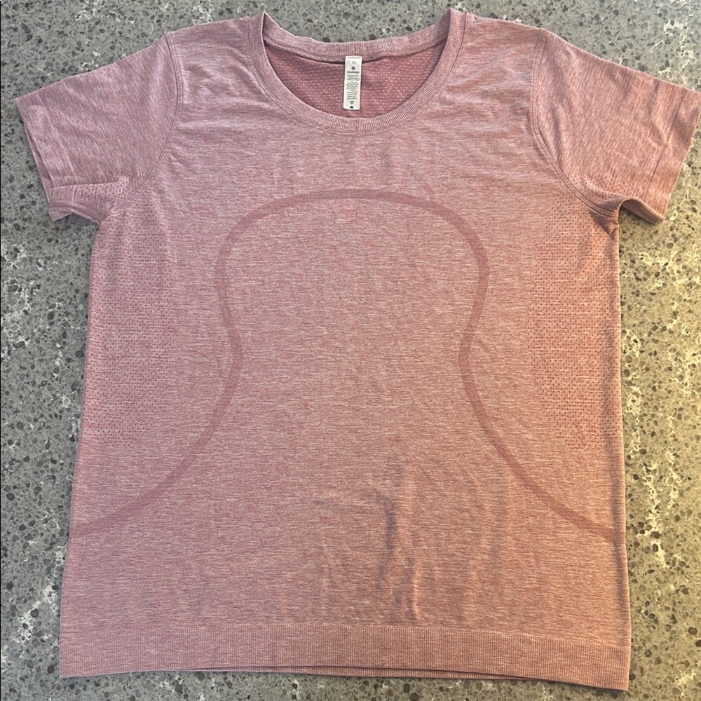 Lululemon Swiftly Tech 2.0, Heathered Pink, Size 10, relaxed fit, EUC